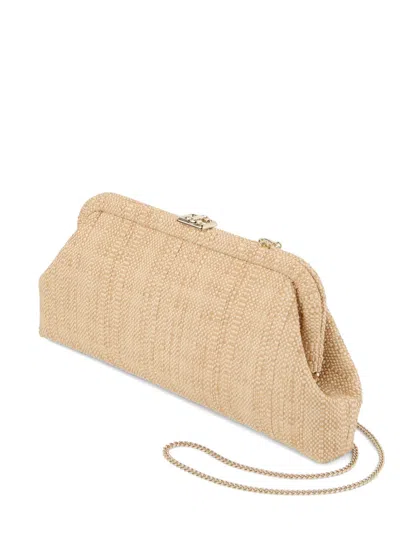 Jimmy Choo Skylar Logo-plaque Clutch Bag In Neutral