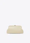 Jimmy Choo Skylar Structured Clutch With Chain Strap In Neutral