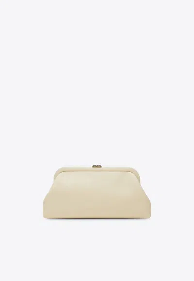 Jimmy Choo Skylar Smooth Leather Clutch Bag In Yellow