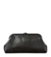 Jimmy Choo Skylar Snake-embossed Leather Clutch Bag In Black