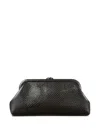 Jimmy Choo Skylar Snake-embossed Leather Clutch Bag In Black
