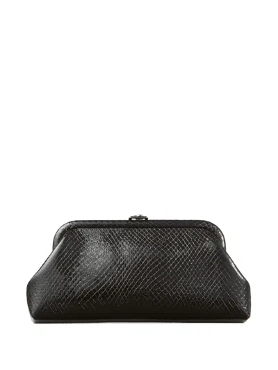 Jimmy Choo Skylar Snake-printed Leather Clutch Bag
