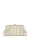 Jimmy Choo Skylar Snakeskin-effect Clasp Clutch Bag In Neutral