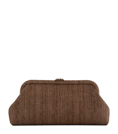 Jimmy Choo Skylar Woven Clutch Bag In Beige