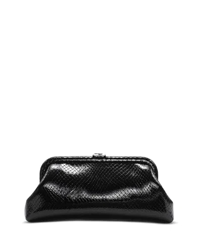 Jimmy Choo Skyler Jay Clutch In Black/dark Silver