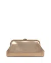 Jimmy Choo Skyler Shimmer Suede Clutch In Neutral