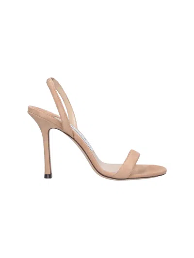 Jimmy Choo Sleek Stiletto Sandals With Minimalist Design In Neutral