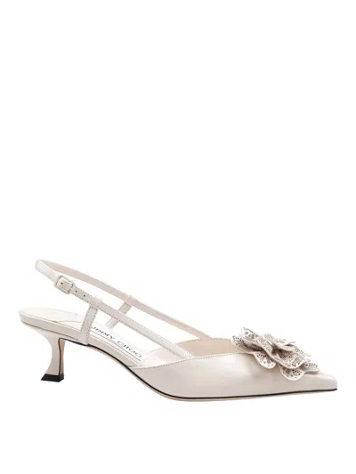 JIMMY CHOO SLING BACK 50 IN MILK COLOR NAPPA LEATHER