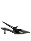 Jimmy Choo Slingback Heeled Shoes With Glossy Finish In Black
