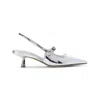Jimmy Choo 'didi 45' Gold Colored Pumps With Patent Finish In Silver
