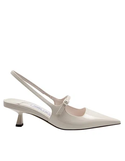 Jimmy Choo Slingback In Shiny Leather In Nude