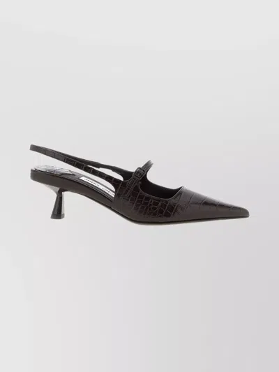 JIMMY CHOO SLINGBACK WITH BUCKLE AND CROCODILE TEXTURE