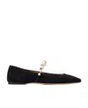 Jimmy Choo Ade Embellished Flat In Black