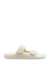 Jimmy Choo Fayence Shearling Sandals In White