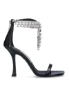 Jimmy Choo Verity 100 Crystal Embellished Leather Sandals In Black
