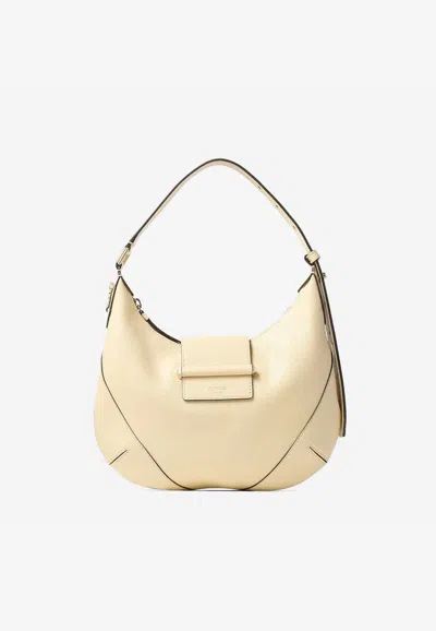 Jimmy Choo Small Bar Hobo Bag In Biker Leather In Neutral