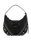 Jimmy Choo Small Bar Hobo Pearl-embellished Leather Shoulder Bag In Black