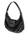 Jimmy Choo Small Bar Hobo Studded Pearl Shoulder Bag In Black
