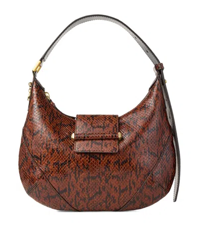 Jimmy Choo Small Bar Leather Shoulder Bag In Brown