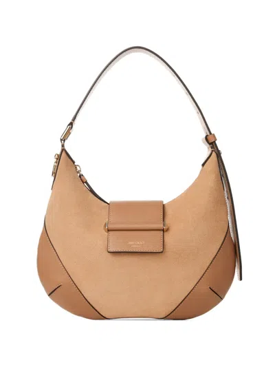 Jimmy Choo Small Bar Leather Shoulder Bag In Brown