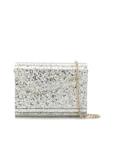 Jimmy Choo Small Candy Clutch In Silver