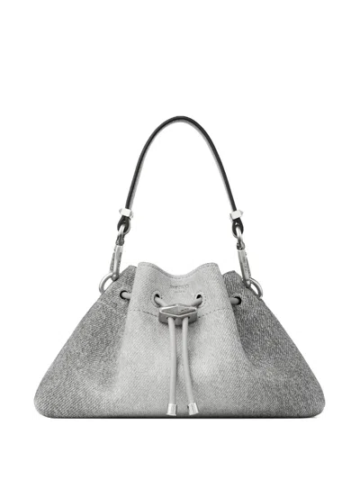 Jimmy Choo Small Cinch Drawstring Shoulder Bag In Gray