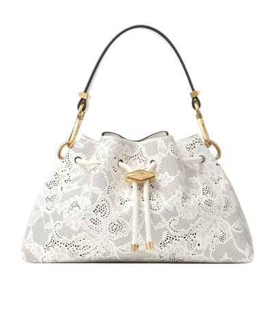 Jimmy Choo Small Cinch Perforated-lace Drawstring Shoulder Bag