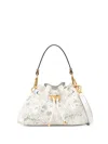 Jimmy Choo Small Cinch Perforated Tote Bag In White