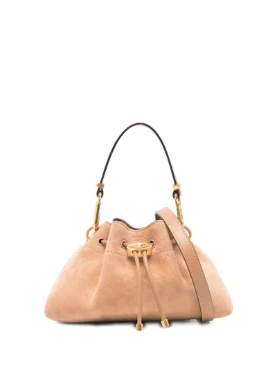 Jimmy Choo Small Cinch Suede Tote Bag In Brown