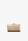 Jimmy Choo Small Clemmie Clutch In Metallic Nappa Leather In Gold
