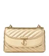 Jimmy Choo Small Curve Leather Cross-body Bag In Gold