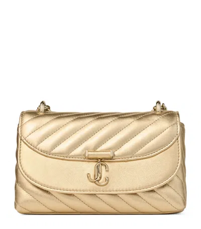 Jimmy Choo Small Curve Leather Cross-body Bag In Gold