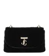 Jimmy Choo Small Curve Velvet Cross-body Bag In Black