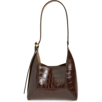 Jimmy Choo Small Diamond Croc Embossed Leather Hobo Bag In Multi