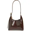 Jimmy Choo Small Diamond Croc Embossed Leather Hobo Bag