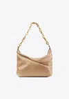 Jimmy Choo Diamond Soft Leather Shoulder Bag In Nude