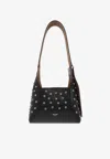 Jimmy Choo Diamond Hobo Embellished Leather Shoulder Bag In Black