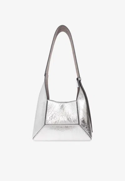 Jimmy Choo Small Diamond Hobo Shoulder Bag In Silver