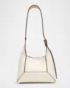 Jimmy Choo Small Diamond Hobo Leather Shoulder Bag In Lattegold