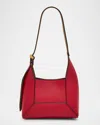 Jimmy Choo Diamond Hobo/s Shoulder Bag In Red Leather In Ruby Redgold