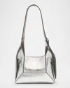 Jimmy Choo Diamond Small Embellished Leather Shoulder Bag In Silveras