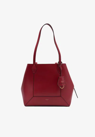 Jimmy Choo Small Diamond Leather Tote Bag In Red