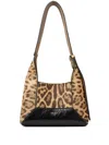 Jimmy Choo Small Leather Leopard Diamond Shoulder Bag In Neutrals