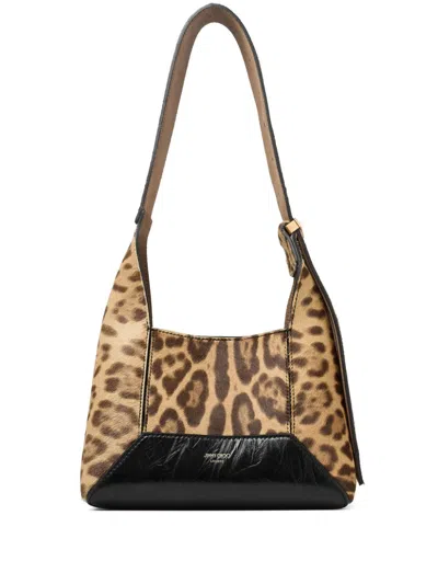 Jimmy Choo Small Diamond Shoulder Bag In Animal Print