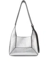 Jimmy Choo Diamond Small Embellished Leather Shoulder Bag In Silver