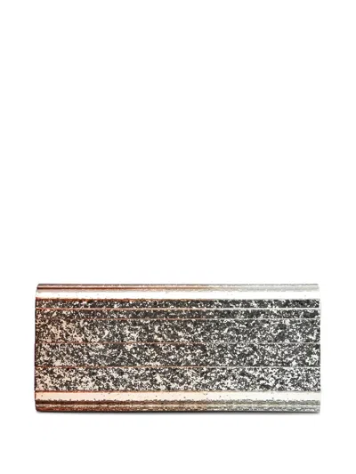 Jimmy Choo Kleine Clutch Im Glitter-look In Silver