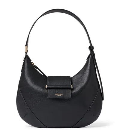 Jimmy Choo Small Leather Bar Shoulder Bag In Black
