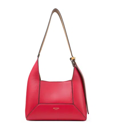 Jimmy Choo Small Leather Diamond Shoulder Bag In Red