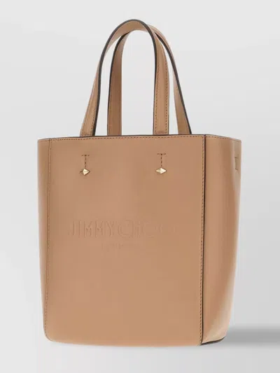 Jimmy Choo Small Lenny Handbag In Biscuit Leather