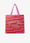 Jimmy Choo Woven Logo Tote In Multicolor